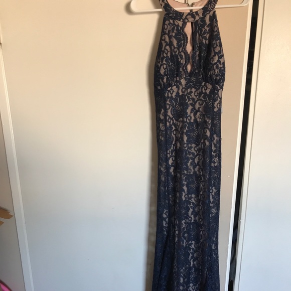 Navy blue / nude NWT evening dress - Picture 4 of 8